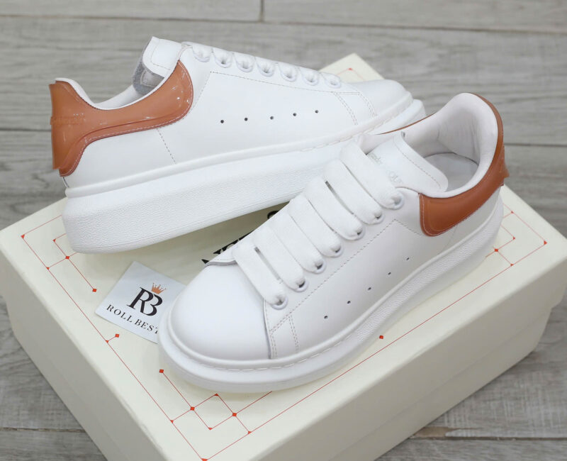 Giày Alexander Mcqueen Trắng Gót Nâu Trong Like Auth