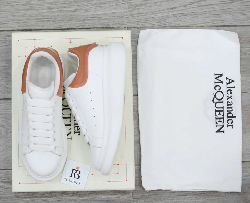 Giày Alexander Mcqueen Trắng Gót Nâu Trong Like Auth