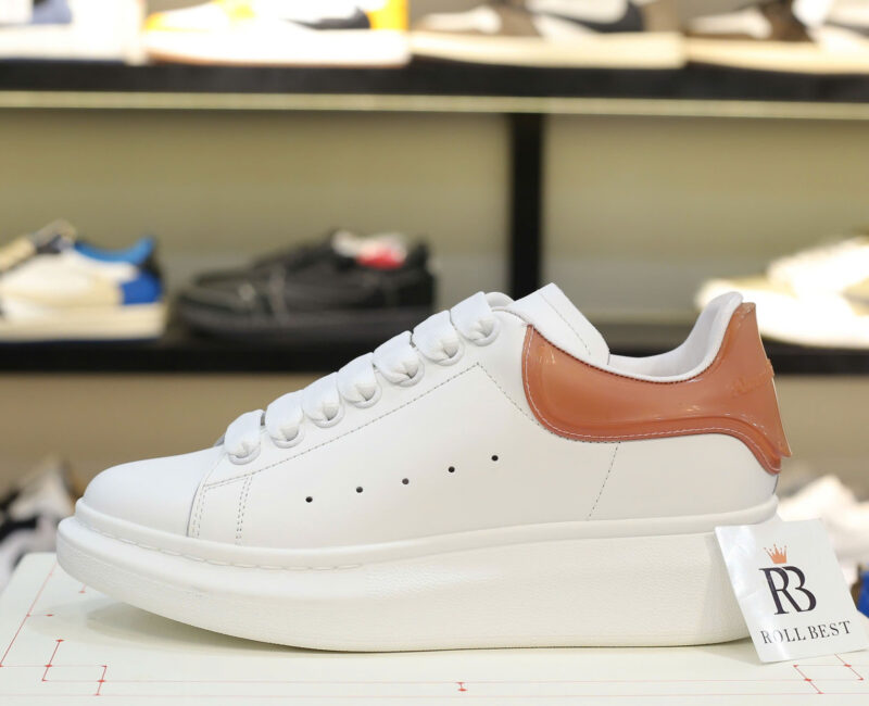 Giày Alexander Mcqueen Trắng Gót Nâu Trong Like Auth