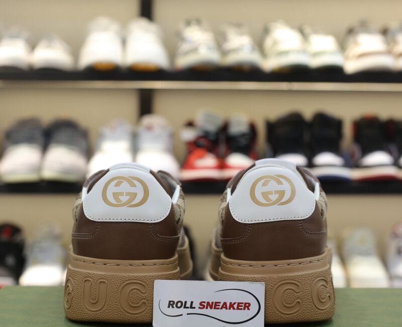 Giày Gucci GG Sneaker Brown leather họa tiết Orignal GG canvas Best Quality