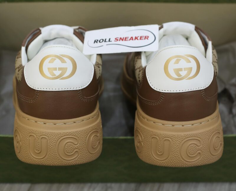 Giày Gucci GG Sneaker Brown leather họa tiết Orignal GG canvas Best Quality
