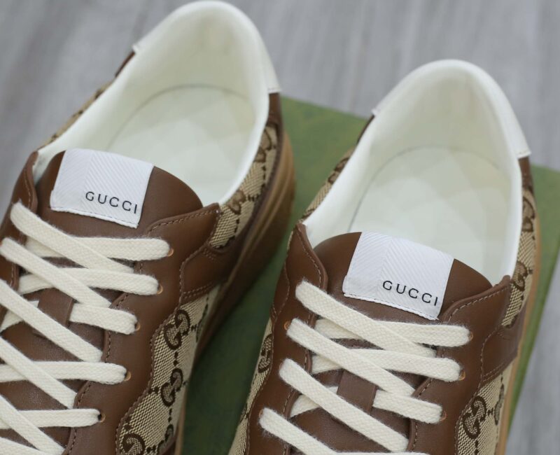 Giày Gucci GG Sneaker Brown leather họa tiết Orignal GG canvas Best Quality