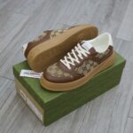 Giày Gucci GG Sneaker Brown leather họa tiết Orignal GG canvas Best Quality