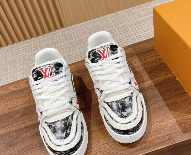 Giày Louis Vuitton Lv Trainer #54 Black Printed Calf Leather