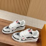 Giày Louis Vuitton Lv Trainer #54 Black Printed Calf Leather