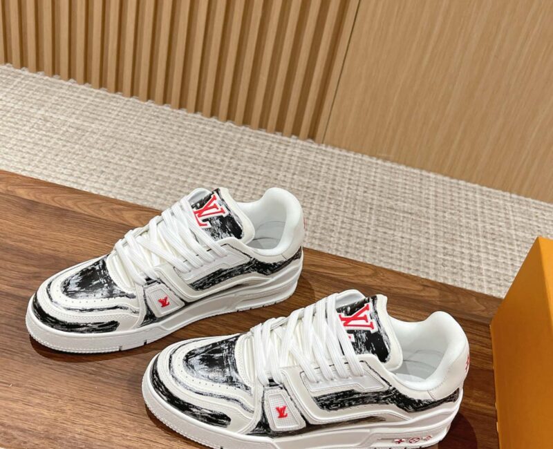 Giày Louis Vuitton Lv Trainer #54 Black Printed Calf Leather