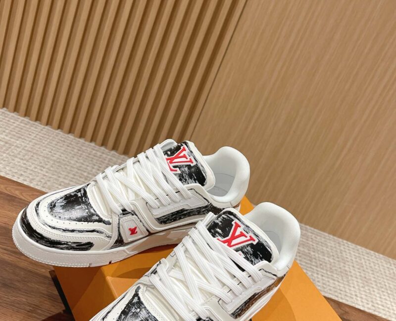 Giày Louis Vuitton Lv Trainer #54 Black Printed Calf Leather