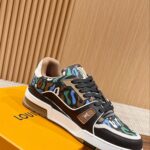 Giày Louis Vuitton Lv Trainer #54 Khaki Green Camouflage Printed Canvas