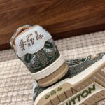 Giày Louis Vuitton Lv Trainer #54 Khaki Green Strass