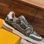 Giày Louis Vuitton Lv Trainer #54 Khaki Green Strass