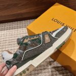 Giày Louis Vuitton Lv Trainer #54 Khaki Green Strass