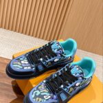 Giày Louis Vuitton Lv Trainer #54 Navy Blue Camouflage Printed Canvas
