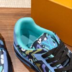 Giày Louis Vuitton Lv Trainer #54 Navy Blue Camouflage Printed Canvas