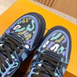 Giày Louis Vuitton Lv Trainer #54 Navy Blue Camouflage Printed Canvas