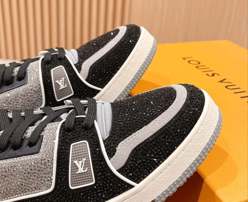 Giày Louis Vuitton Lv Trainer #54 Signature Black Grey Crystal