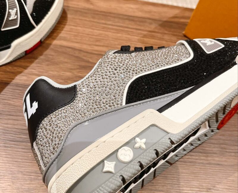 Giày Louis Vuitton Lv Trainer #54 Signature Black Grey Crystal