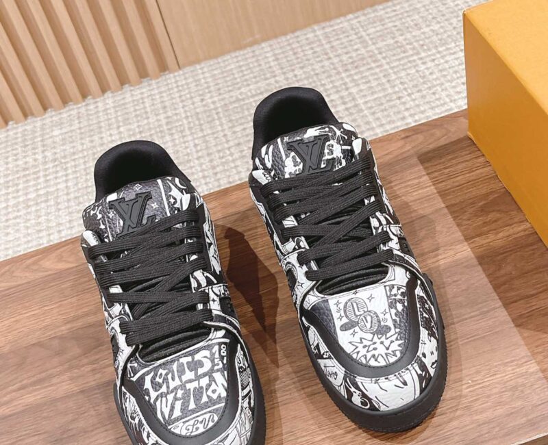 Giày Louis Vuitton Lv Trainer #54 Signature Black Printed canvas