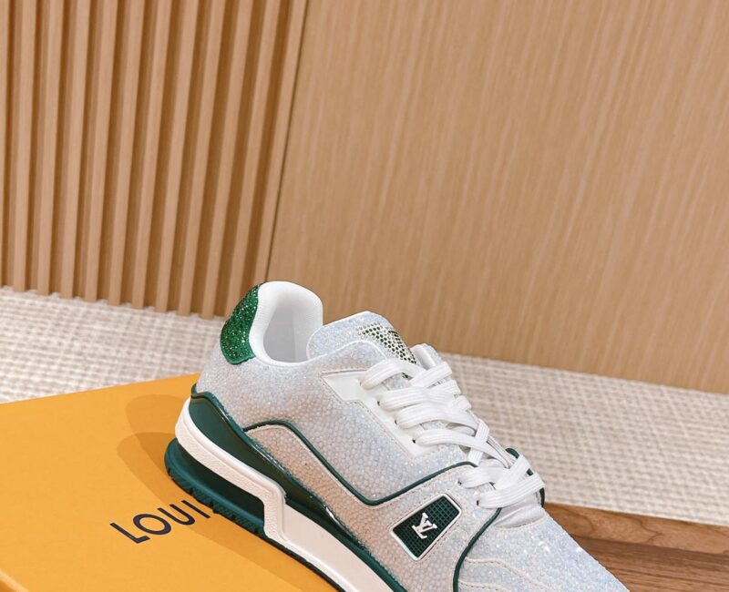 Giày Louis Vuitton Lv Trainer #54 Signature Green Strass