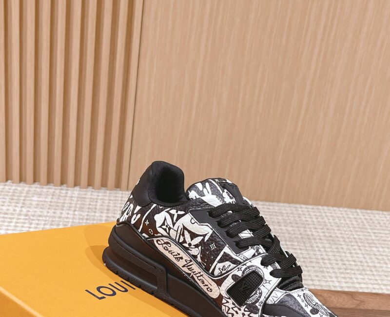 Giày Louis Vuitton Lv Trainer #54 Signature Black Printed canvas