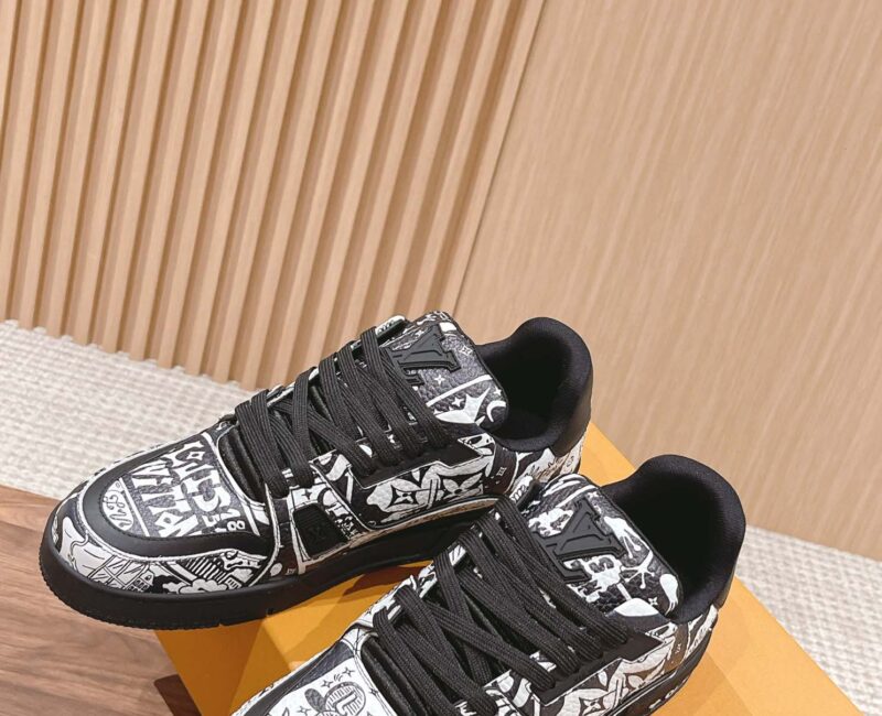 Giày Louis Vuitton Lv Trainer #54 Signature Black Printed canvas