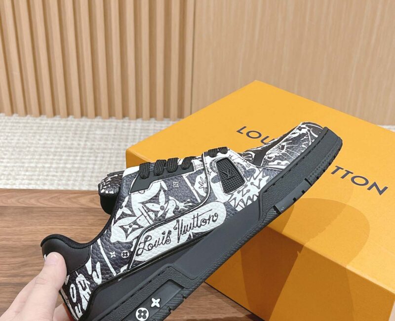 Giày Louis Vuitton Lv Trainer #54 Signature Black Printed canvas