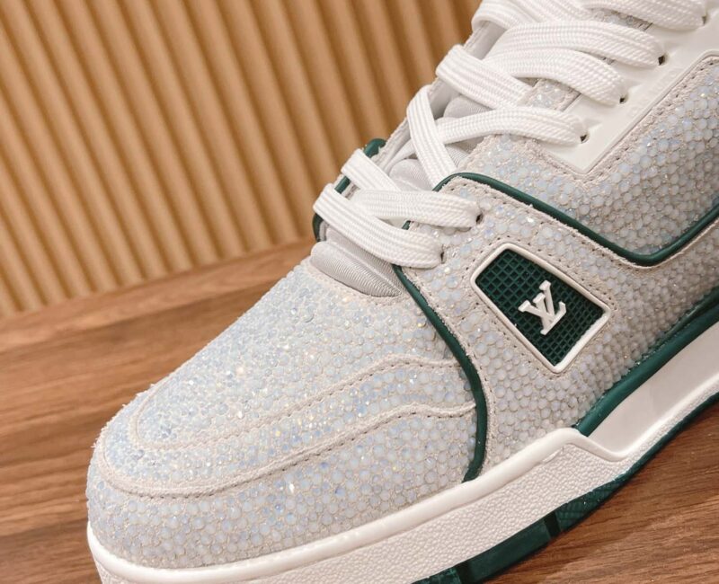 Giày Louis Vuitton Lv Trainer #54 Signature Green Strass