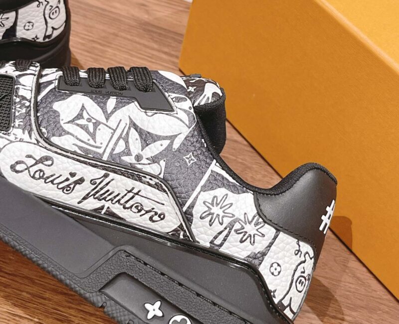 Giày Louis Vuitton Lv Trainer #54 Signature Black Printed canvas