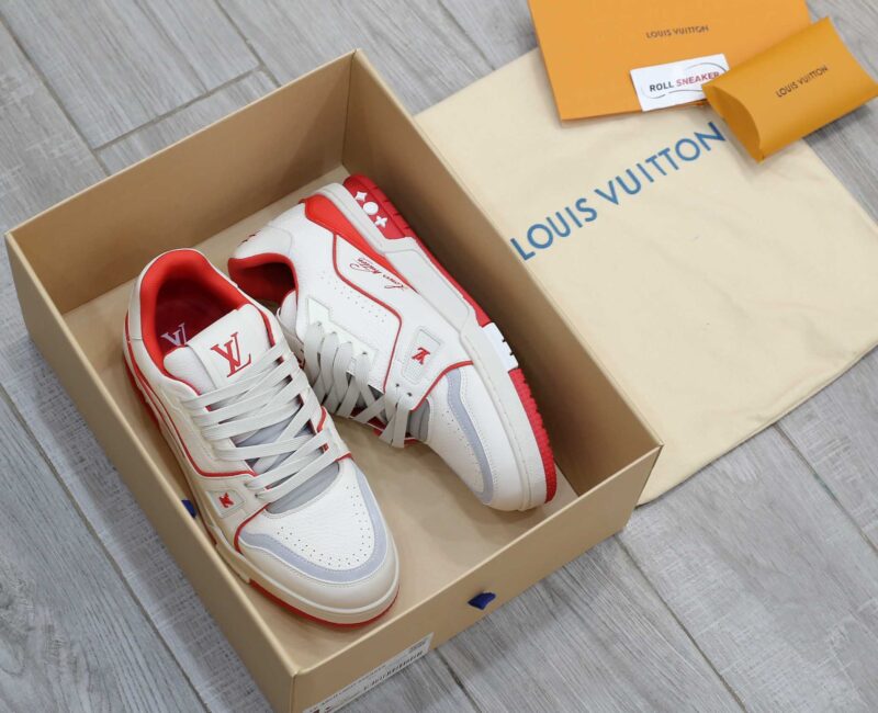 Giày Louis Vuitton Lv Trainer #54 Signature Marine Red Best Quality