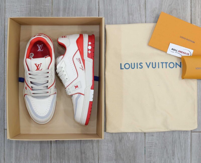 Giày Louis Vuitton Lv Trainer #54 Signature Marine Red Best Quality