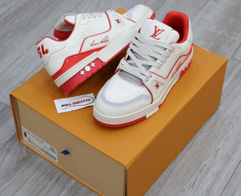 Giày Louis Vuitton Lv Trainer #54 Signature Marine Red Best Quality