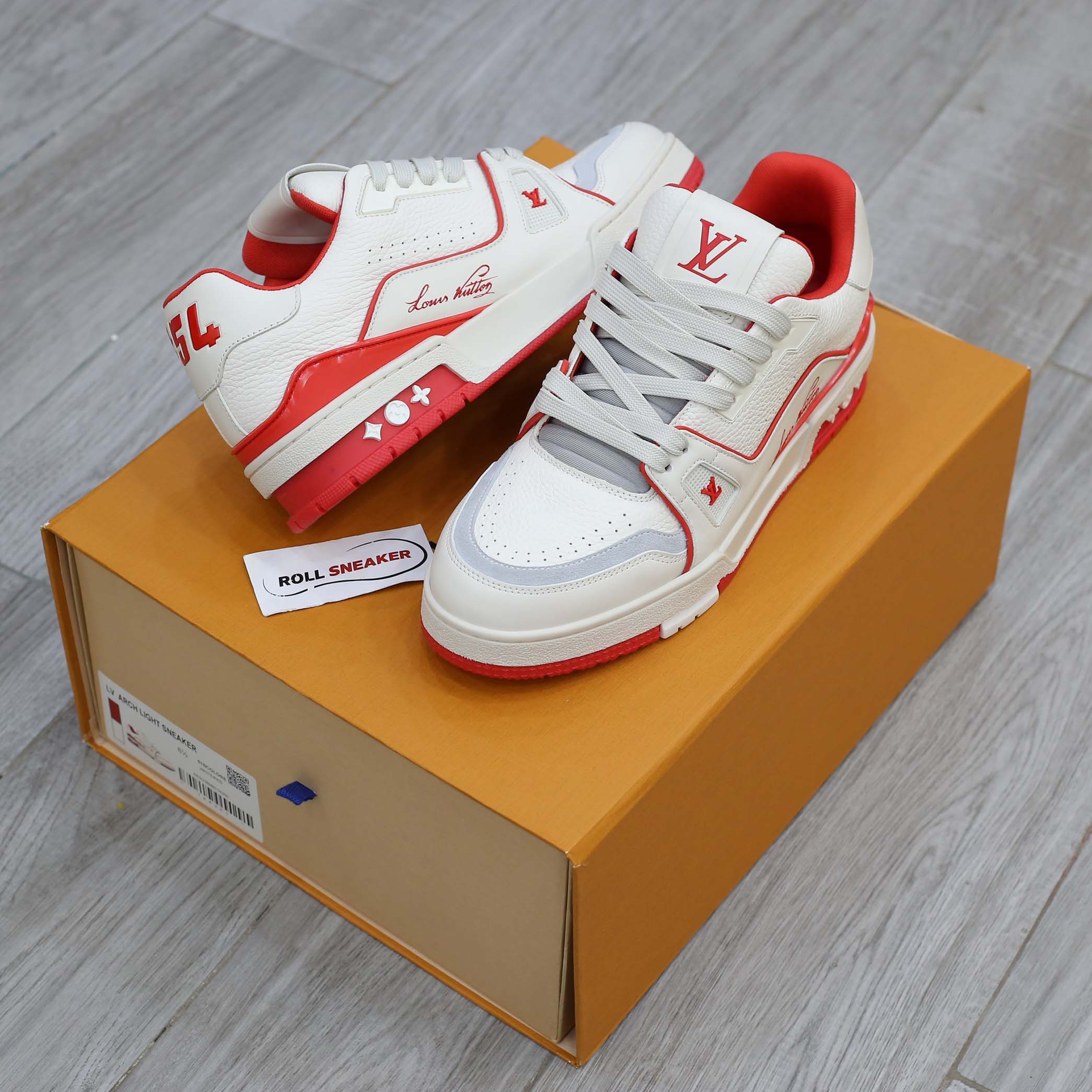 Giày Louis Vuitton Lv Trainer #54 Signature Marine Red Best Quality