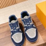 Giày Louis Vuitton Lv Trainer #54 Signature Navy Blue Strass