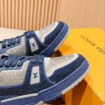 Giày Louis Vuitton Lv Trainer #54 Signature Navy Blue Strass