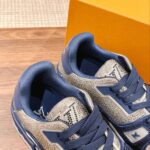 Giày Louis Vuitton Lv Trainer #54 Signature Navy Blue Strass