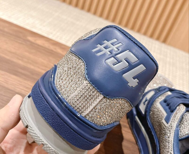 Giày Louis Vuitton Lv Trainer #54 Signature Navy Blue Strass