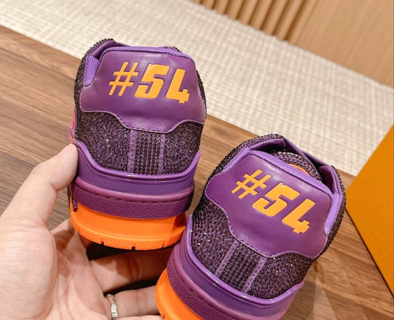 Giày Louis Vuitton Lv Trainer #54 Signature Purple Strass