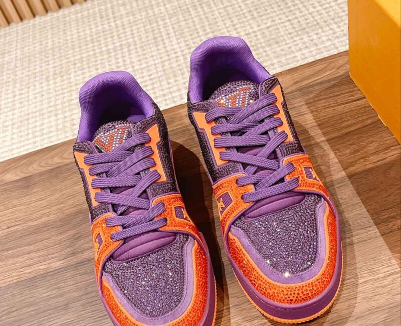 Giày Louis Vuitton Lv Trainer #54 Signature Purple Strass