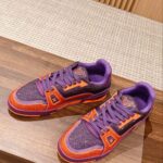 Giày Louis Vuitton Lv Trainer #54 Signature Purple Strass