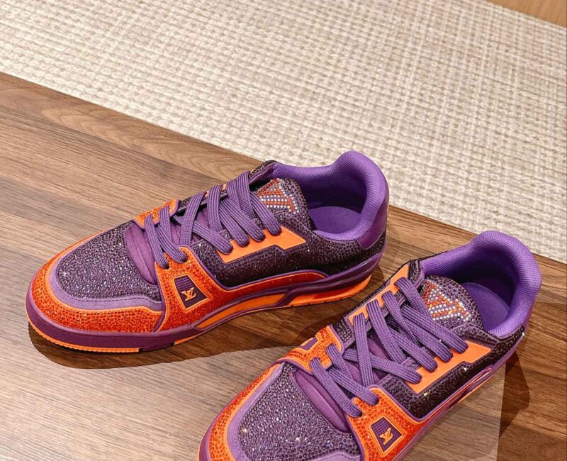 Giày Louis Vuitton Lv Trainer #54 Signature Purple Strass