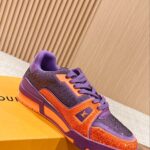 Giày Louis Vuitton Lv Trainer #54 Signature Purple Strass