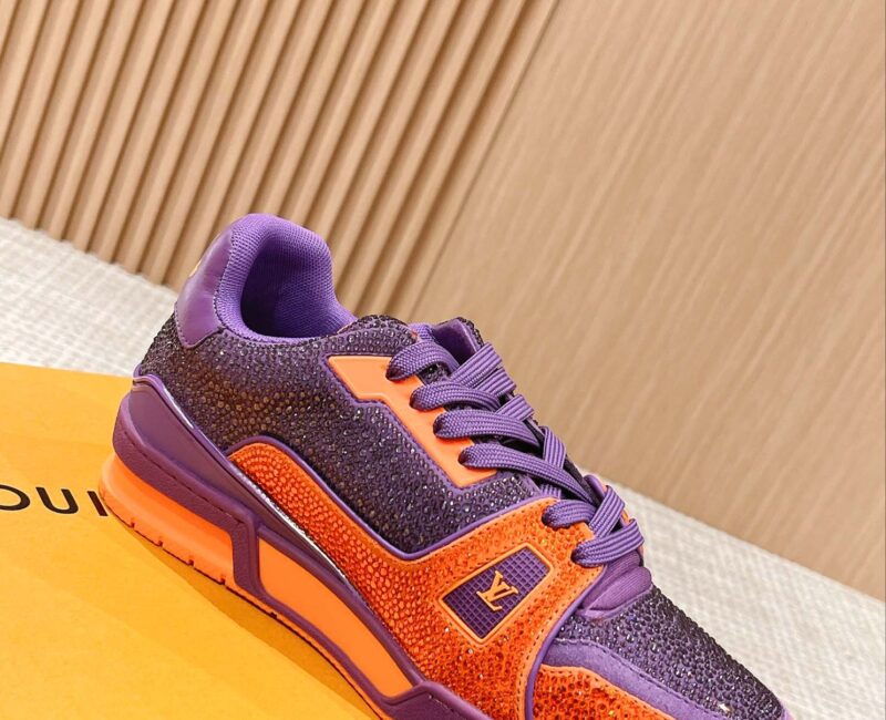 Giày Louis Vuitton Lv Trainer #54 Signature Purple Strass