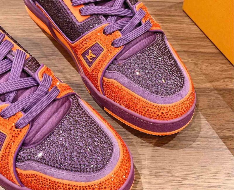 Giày Louis Vuitton Lv Trainer #54 Signature Purple Strass