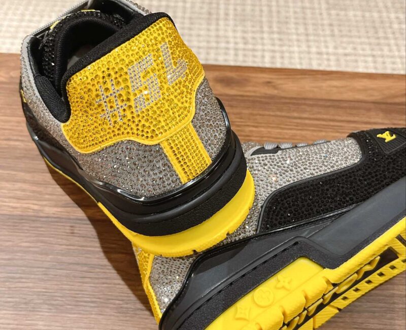 Giày Louis Vuitton Lv Trainer #54 Signature Yellow Black Crystal