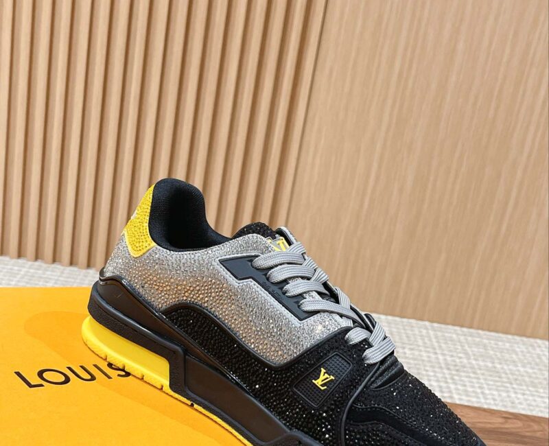 Giày Louis Vuitton Lv Trainer #54 Signature Yellow Black Crystal