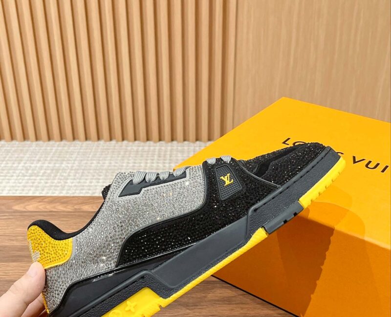 Giày Louis Vuitton Lv Trainer #54 Signature Yellow Black Crystal