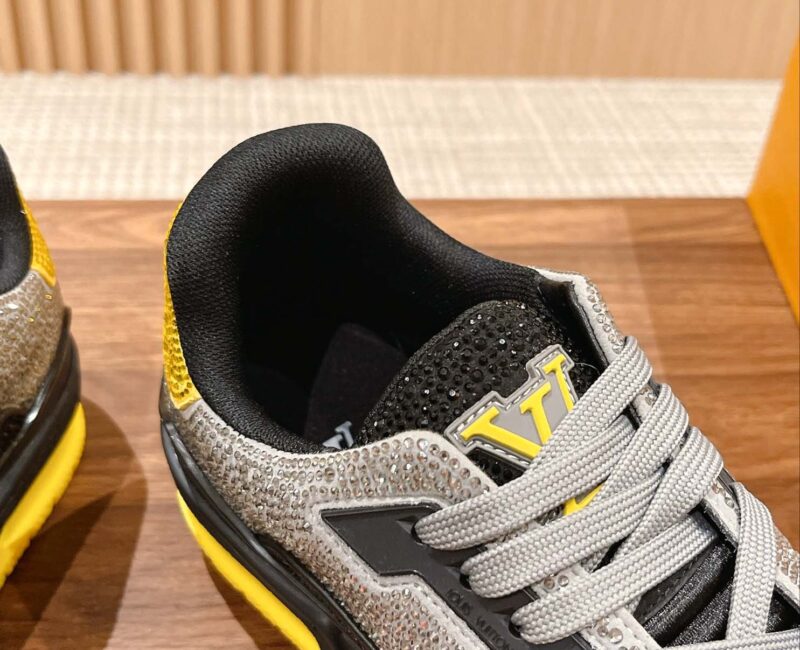 Giày Louis Vuitton Lv Trainer #54 Signature Yellow Black Crystal