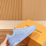 Giày Louis Vuitton LV Trainer Blue Leather Monogram Best Quality