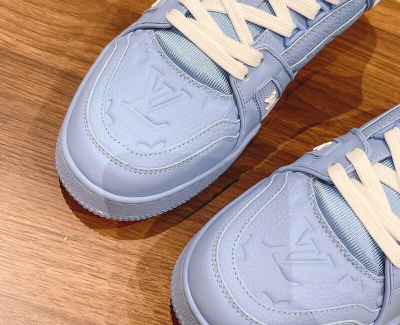 Giày Louis Vuitton LV Trainer Blue Leather Monogram Best Quality