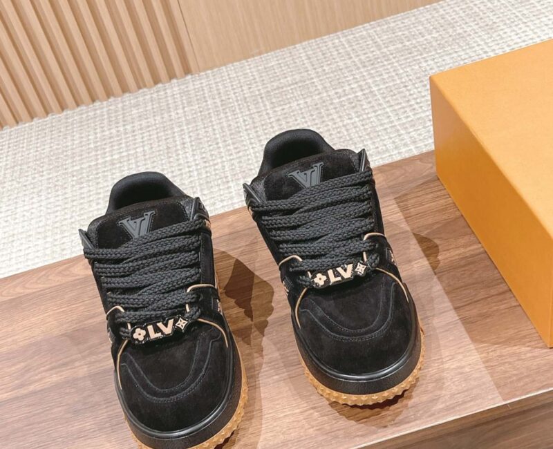 Giày Louis Vuitton Lv Trainer Maxi Black Brown Suede Best Quality