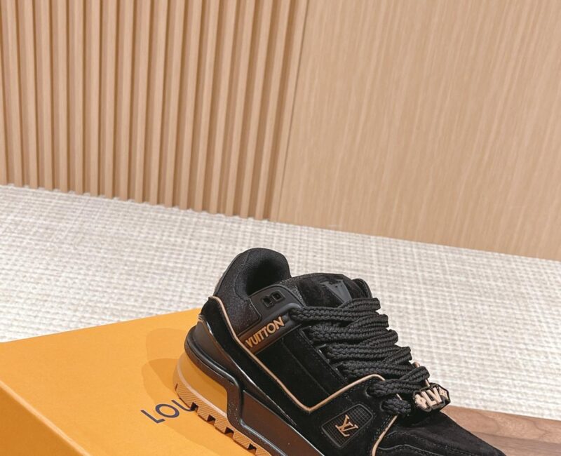 Giày Louis Vuitton Lv Trainer Maxi Black Brown Suede Best Quality